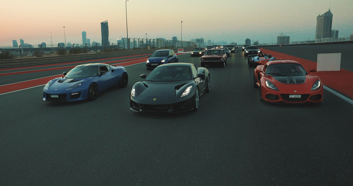 Lotus Emira debuts on Dubai Autodrome